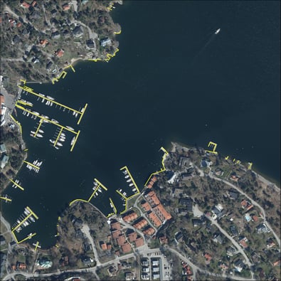 Bild 1 exempel på ortofotokarterade bryggor