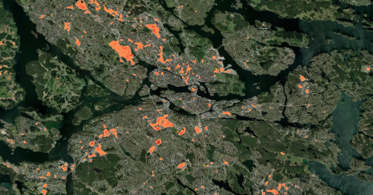 Värmekartan över central Stockholm 2017 – 2024 35 grader och uppåt_1200x627