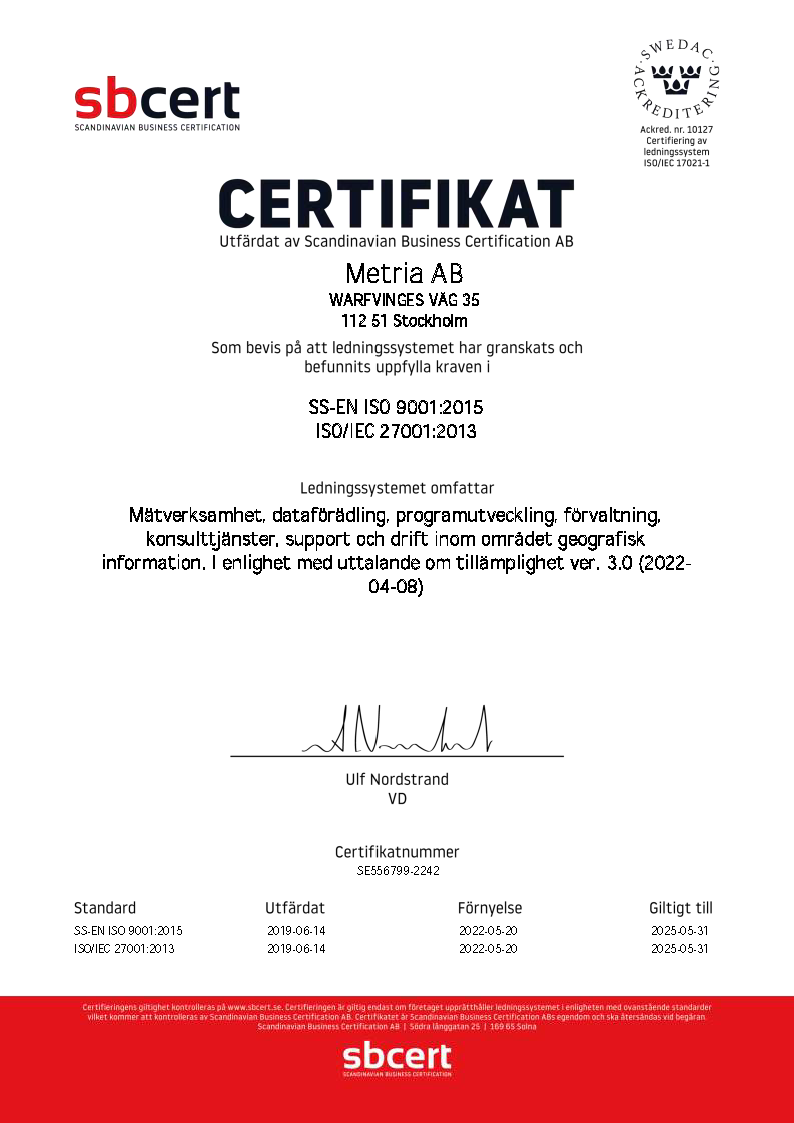 Certifikat Metria AB QI2022-05-20_uppdaterad
